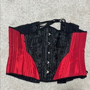 Red and Black Shapewear Corset with Underbust Neckline